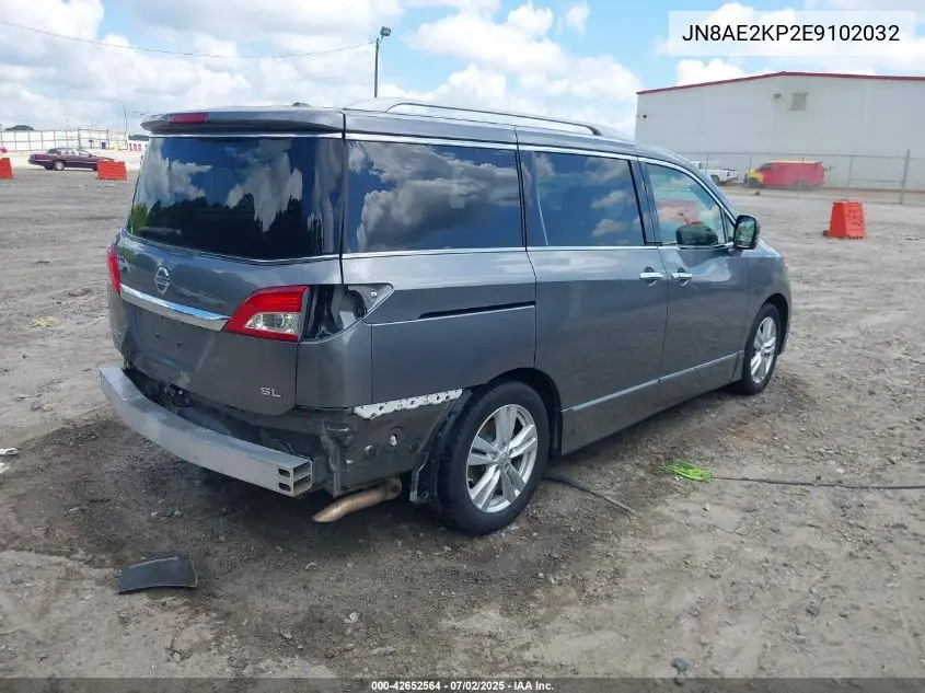 2014 Nissan Quest Sl VIN: JN8AE2KP2E9102032 Lot: 42652564