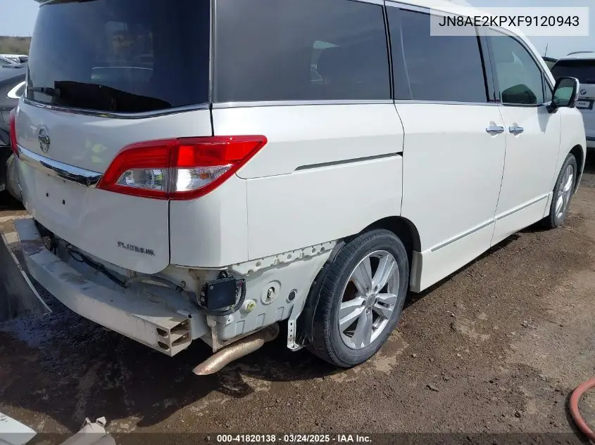 2015 Nissan Quest Platinum VIN: JN8AE2KPXF9120943 Lot: 41820138