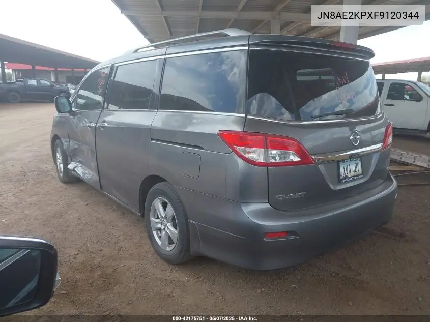 2015 Nissan Quest Sv VIN: JN8AE2KPXF9120344 Lot: 42175751