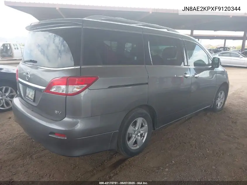 2015 Nissan Quest Sv VIN: JN8AE2KPXF9120344 Lot: 42175751