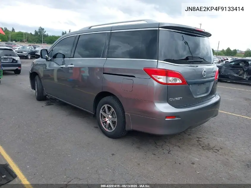 2015 Nissan Quest S VIN: JN8AE2KP4F9133414 Lot: 42251415
