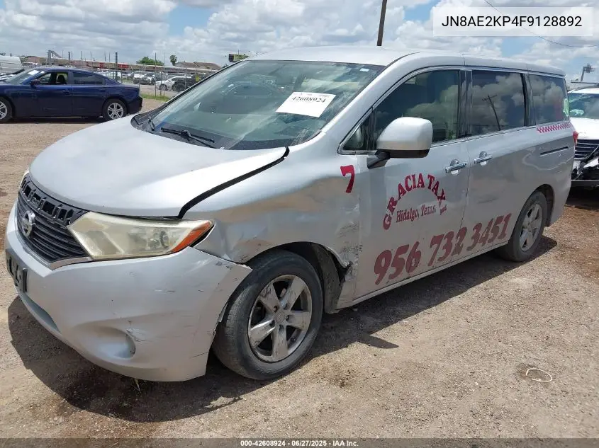 2015 Nissan Quest Platinum/S/Sl/Sv VIN: JN8AE2KP4F9128892 Lot: 42608924