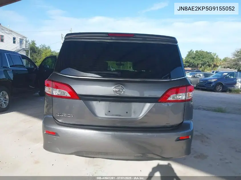 2016 Nissan Quest S VIN: JN8AE2KP5G9155052 Lot: 42641261