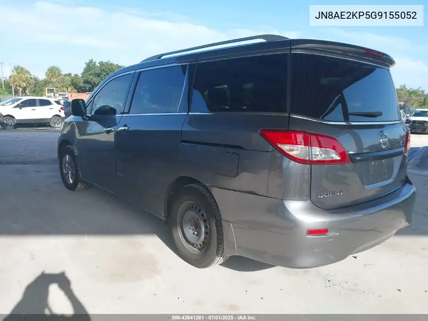 2016 Nissan Quest S VIN: JN8AE2KP5G9155052 Lot: 42641261