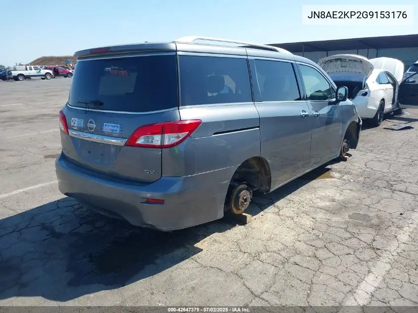 2016 Nissan Quest Platinum/S/Sl/Sv VIN: JN8AE2KP2G9153176 Lot: 42647379