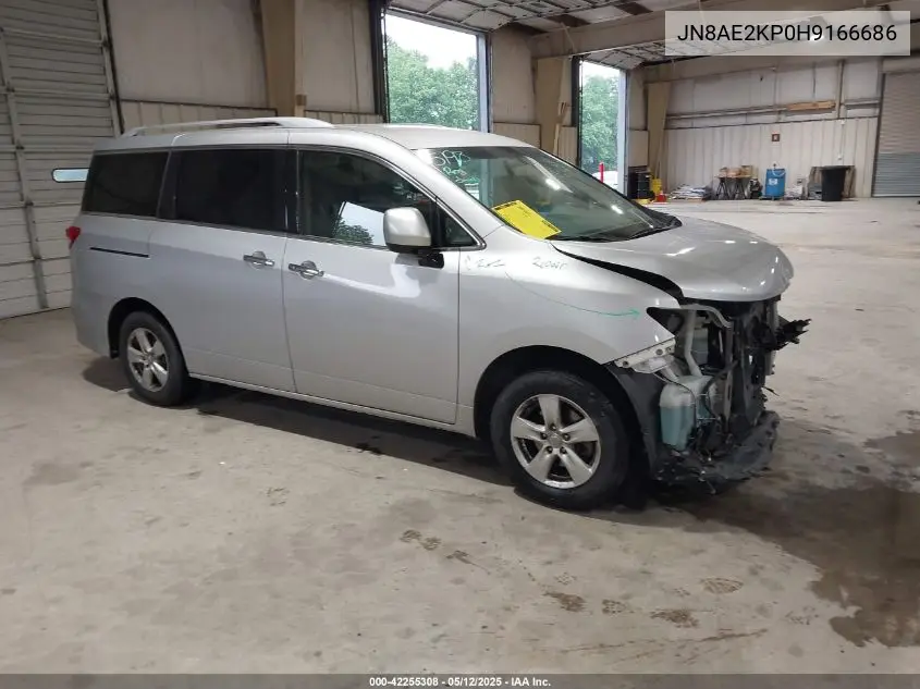 2017 Nissan Quest Sv VIN: JN8AE2KP0H9166686 Lot: 42255308