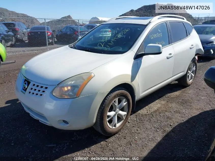 2008 Nissan Rogue VIN: JN8AS58V48W147026 Lot: 12300307