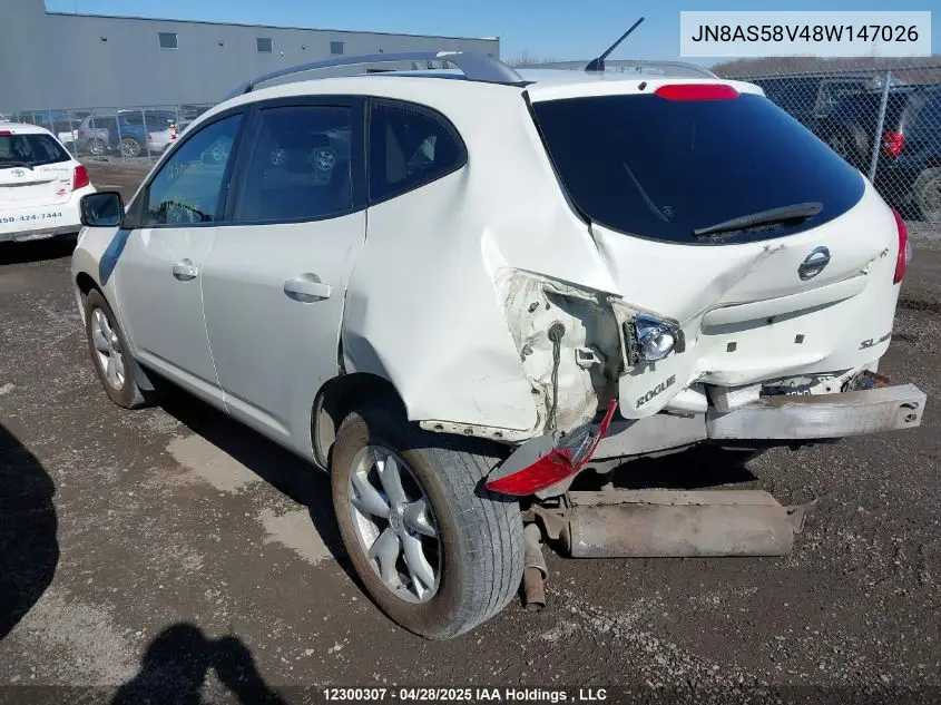 2008 Nissan Rogue VIN: JN8AS58V48W147026 Lot: 12300307
