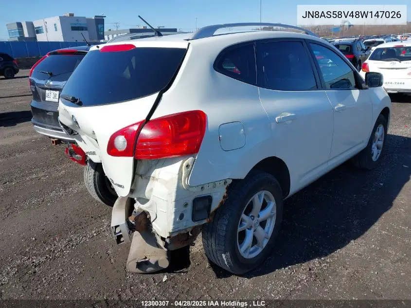 2008 Nissan Rogue VIN: JN8AS58V48W147026 Lot: 12300307