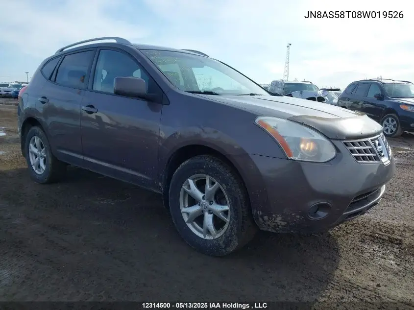 2008 Nissan Rogue S/Sl VIN: JN8AS58T08W019526 Lot: 12314500