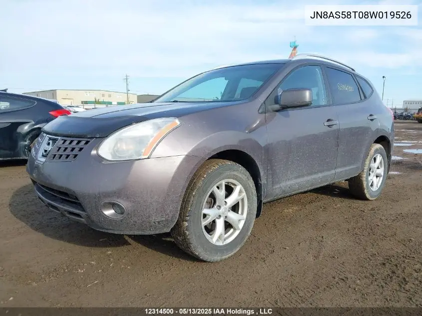 2008 Nissan Rogue S/Sl VIN: JN8AS58T08W019526 Lot: 12314500