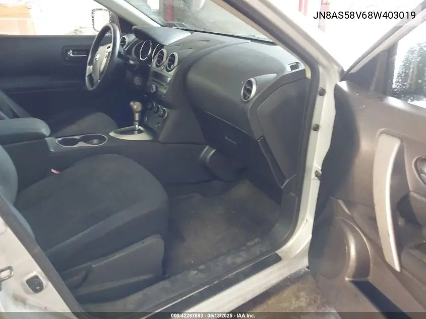 2008 Nissan Rogue S VIN: JN8AS58V68W403019 Lot: 42267883