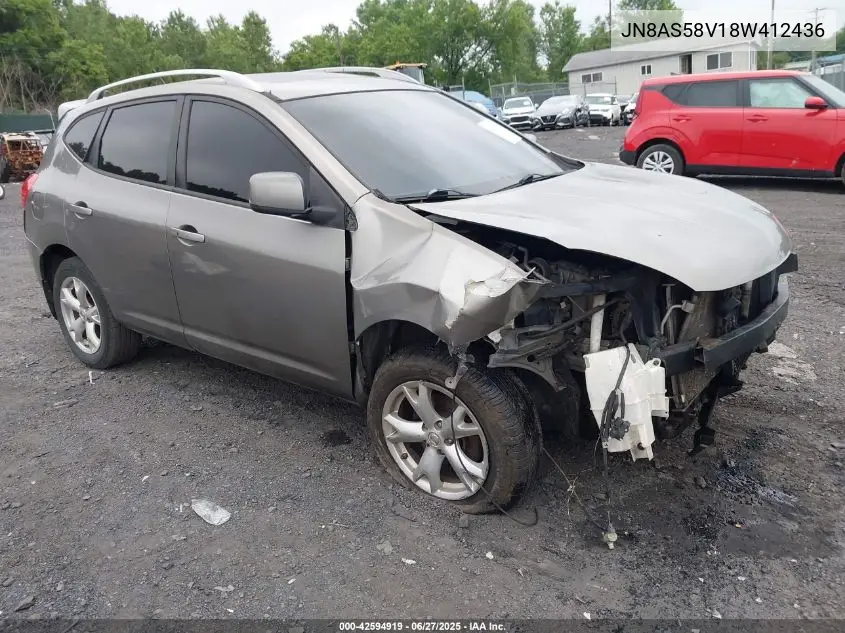2008 Nissan Rogue Sl VIN: JN8AS58V18W412436 Lot: 42594919
