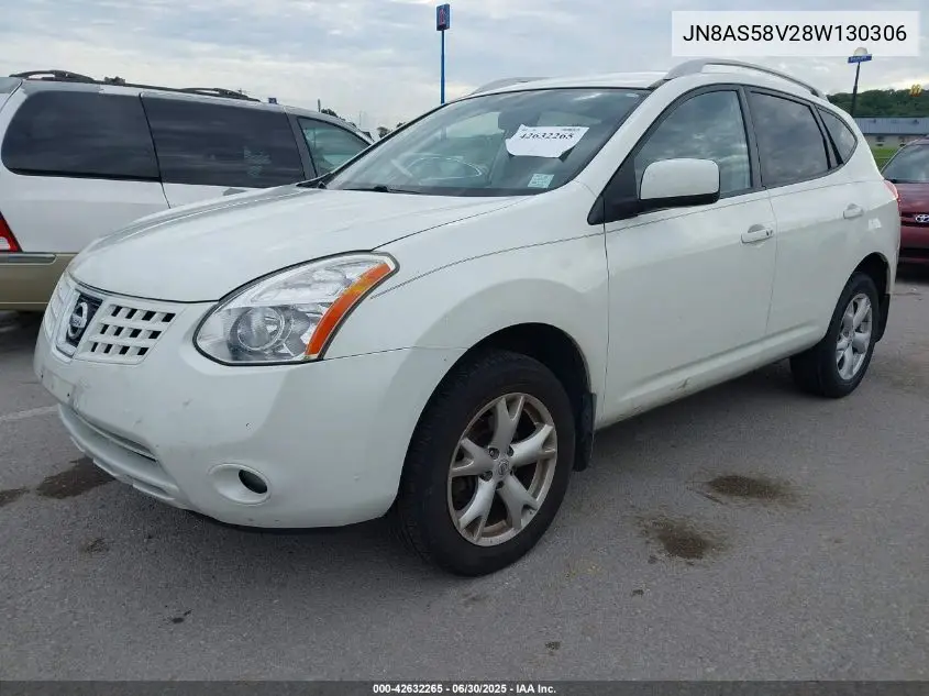 2008 Nissan Rogue Sl VIN: JN8AS58V28W130306 Lot: 42632265