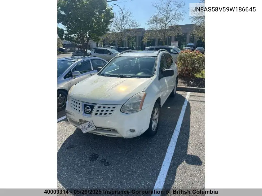 2009 Nissan Rogue VIN: JN8AS58V59W186645 Lot: 40009314