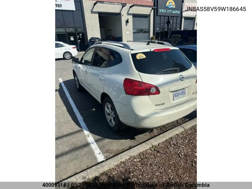 2009 Nissan Rogue VIN: JN8AS58V59W186645 Lot: 40009314