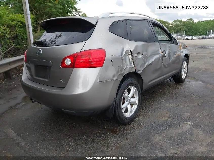 2009 Nissan Rogue Sl VIN: JN8AS58T59W322738 Lot: 42260288