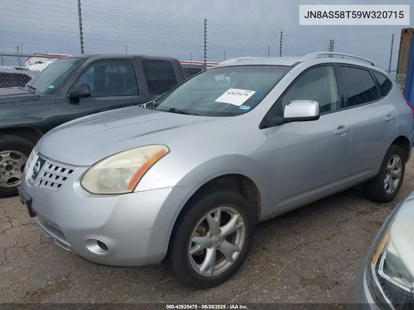 2009 Nissan Rogue Sl VIN: JN8AS58T59W320715 Lot: 42625479