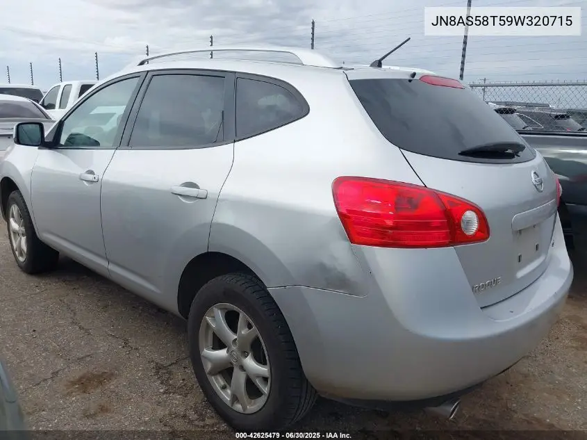 2009 Nissan Rogue Sl VIN: JN8AS58T59W320715 Lot: 42625479