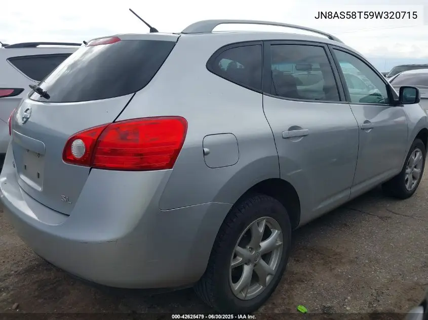 2009 Nissan Rogue Sl VIN: JN8AS58T59W320715 Lot: 42625479