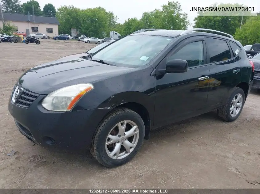 2010 Nissan Rogue S/Sl/Krom VIN: JN8AS5MV0AW123401 Lot: 12324212