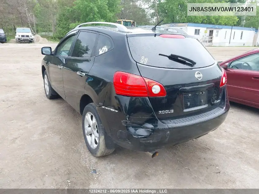 2010 Nissan Rogue S/Sl/Krom VIN: JN8AS5MV0AW123401 Lot: 12324212