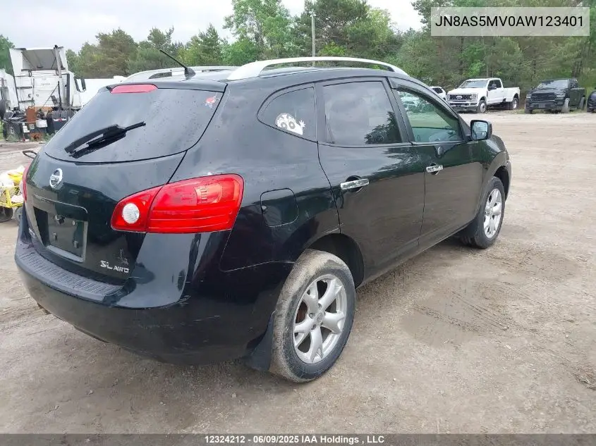 2010 Nissan Rogue S/Sl/Krom VIN: JN8AS5MV0AW123401 Lot: 12324212