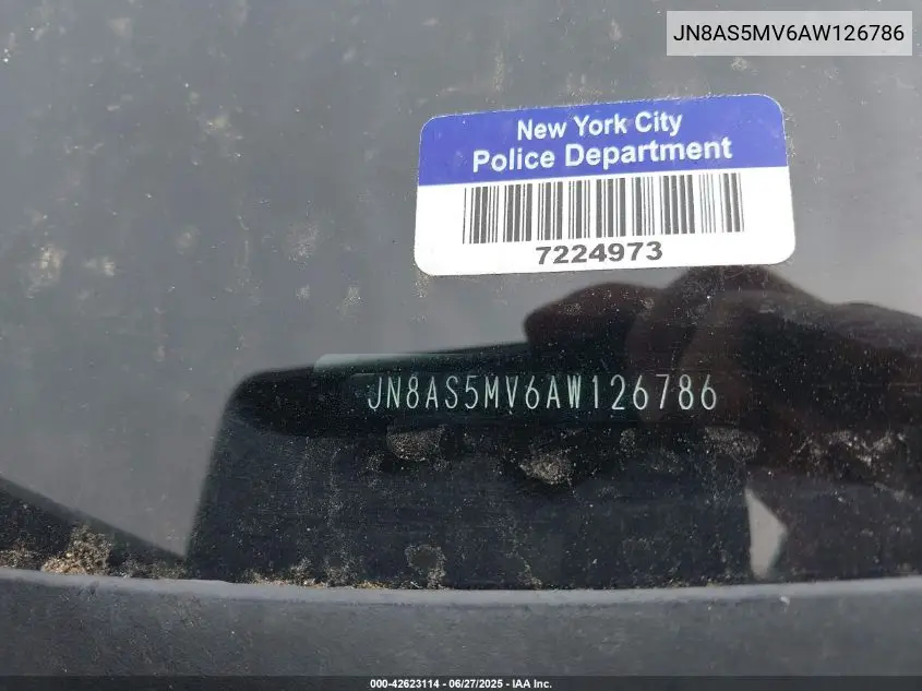 2010 Nissan Rogue S VIN: JN8AS5MV6AW126786 Lot: 42623114