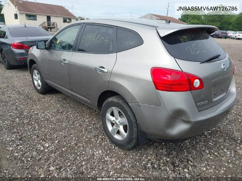 2010 Nissan Rogue S VIN: JN8AS5MV6AW126786 Lot: 42623114