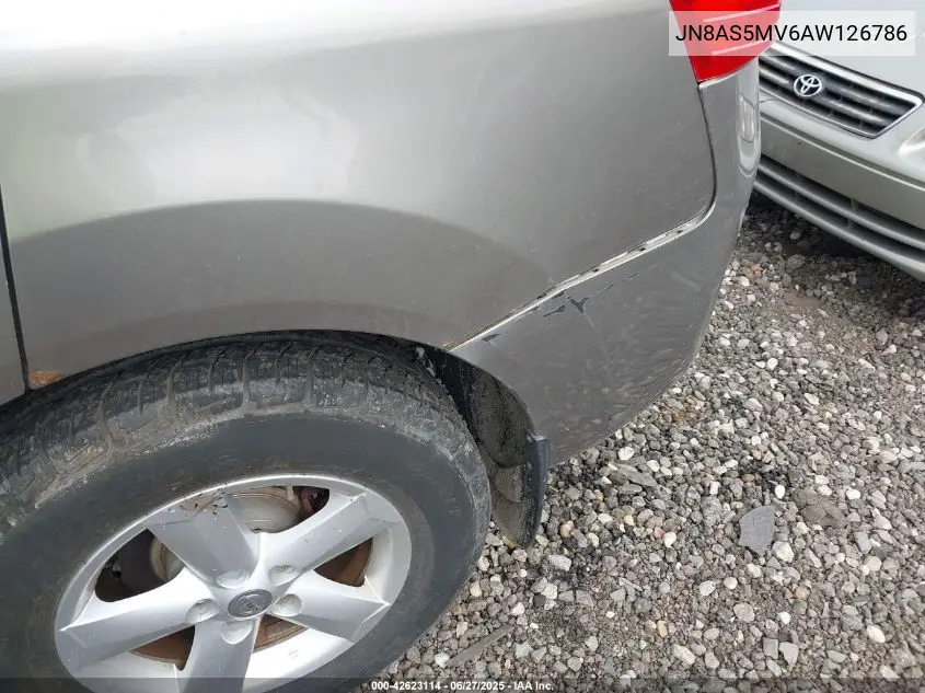 2010 Nissan Rogue S VIN: JN8AS5MV6AW126786 Lot: 42623114
