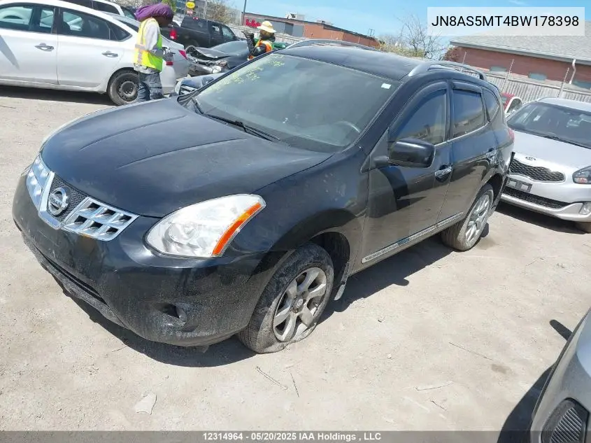 2011 Nissan Rogue S/Sv/Krom VIN: JN8AS5MT4BW178398 Lot: 12314964