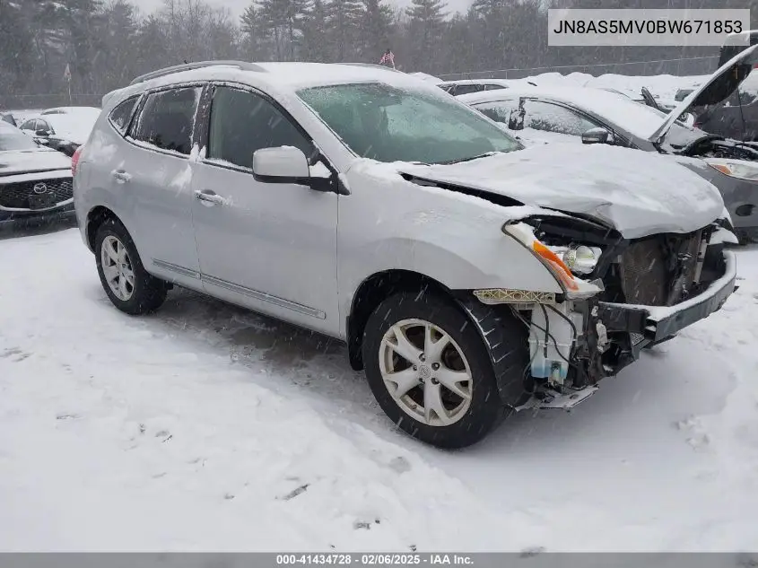 2011 Nissan Rogue Sv VIN: JN8AS5MV0BW671853 Lot: 41434728