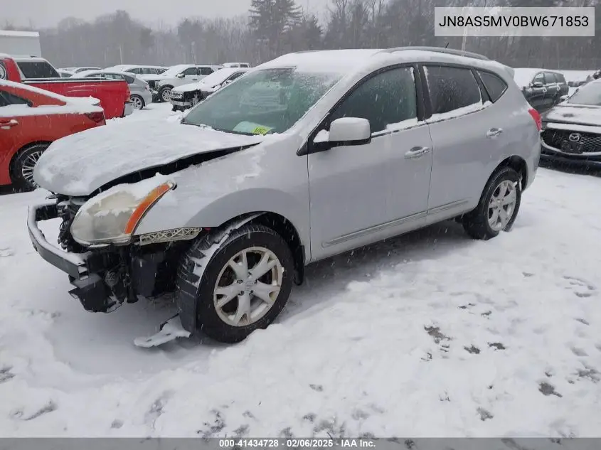 2011 Nissan Rogue Sv VIN: JN8AS5MV0BW671853 Lot: 41434728