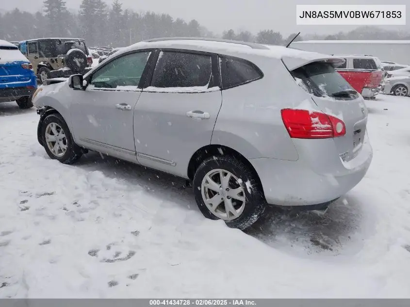 2011 Nissan Rogue Sv VIN: JN8AS5MV0BW671853 Lot: 41434728
