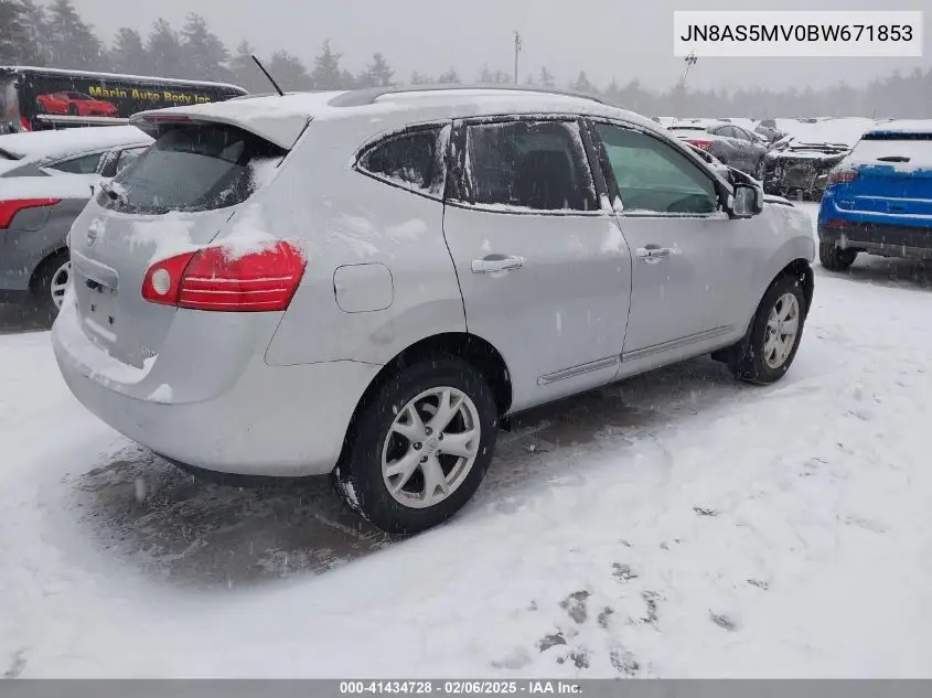 2011 Nissan Rogue Sv VIN: JN8AS5MV0BW671853 Lot: 41434728