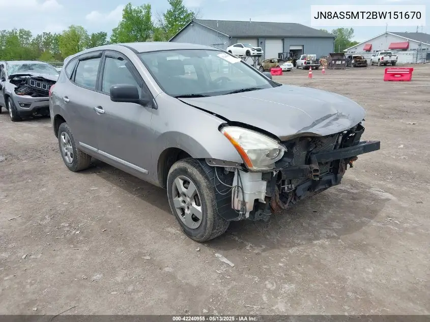 2011 Nissan Rogue S VIN: JN8AS5MT2BW151670 Lot: 42240955