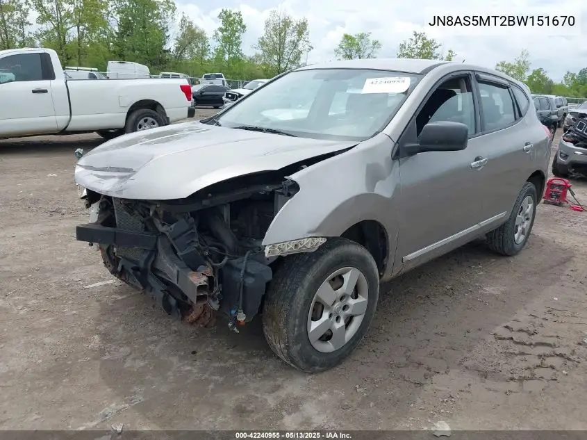 2011 Nissan Rogue S VIN: JN8AS5MT2BW151670 Lot: 42240955
