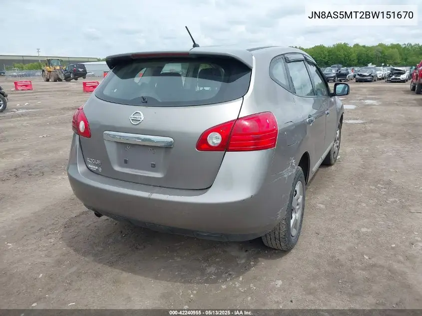 2011 Nissan Rogue S VIN: JN8AS5MT2BW151670 Lot: 42240955