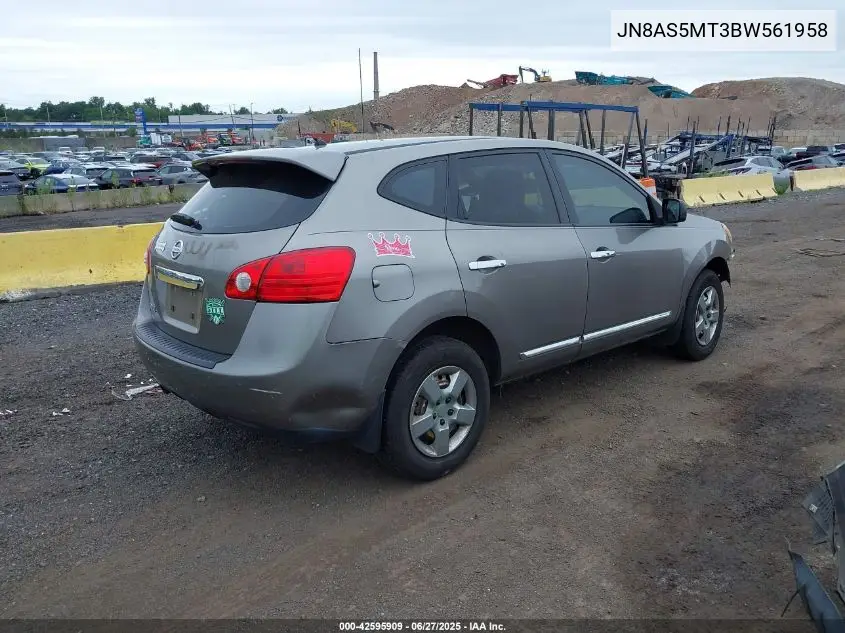 2011 Nissan Rogue S VIN: JN8AS5MT3BW561958 Lot: 42595909