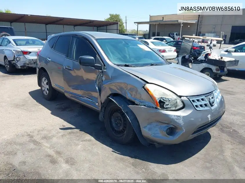 2011 Nissan Rogue S VIN: JN8AS5MV0BW685610 Lot: 42620376