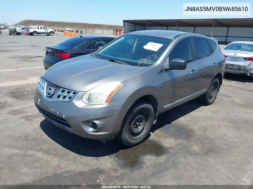 2011 Nissan Rogue S VIN: JN8AS5MV0BW685610 Lot: 42620376