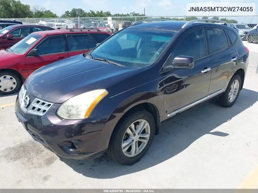 2012 Nissan Rogue Sv VIN: JN8AS5MT3CW274055 Lot: 42630799