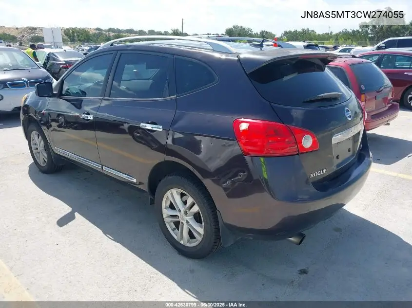 2012 Nissan Rogue Sv VIN: JN8AS5MT3CW274055 Lot: 42630799