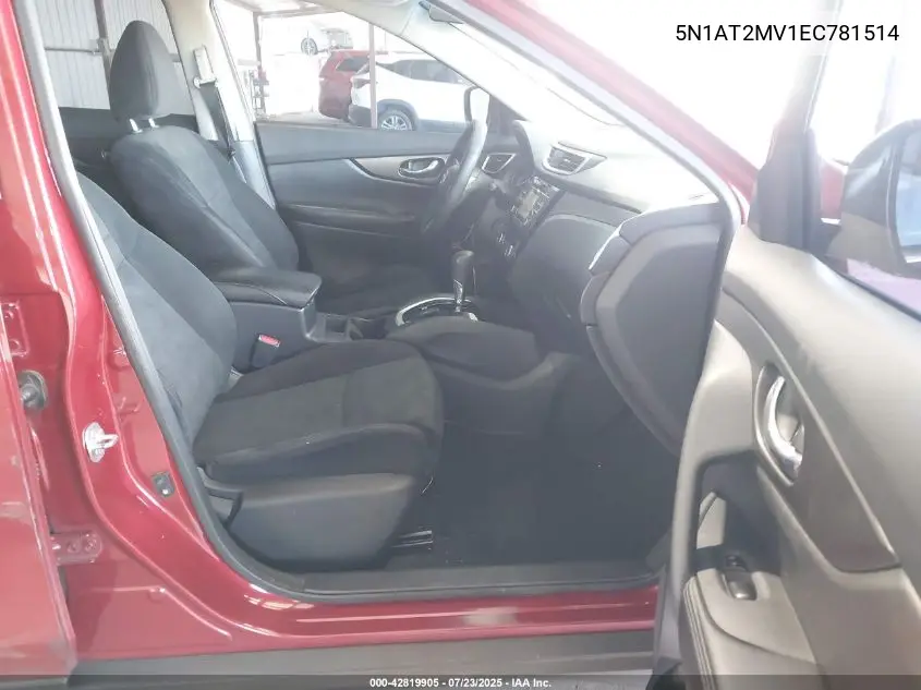 2014 Nissan Rogue Sv VIN: 5N1AT2MV1EC781514 Lot: 42819905