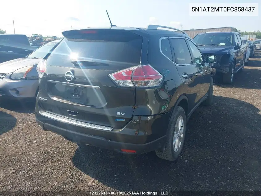 2015 Nissan Rogue S/Sl/Sv VIN: 5N1AT2MT0FC858437 Lot: 12322633