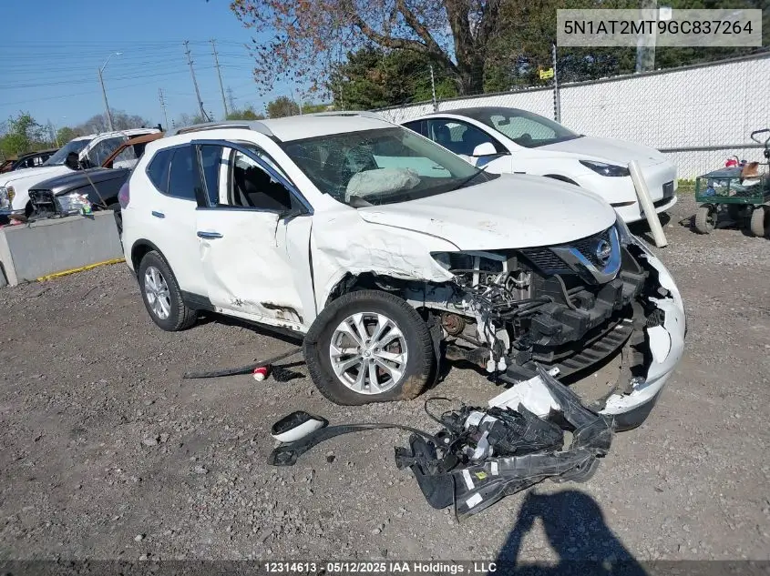 2016 Nissan Rogue S/Sl/Sv VIN: 5N1AT2MT9GC837264 Lot: 12314613