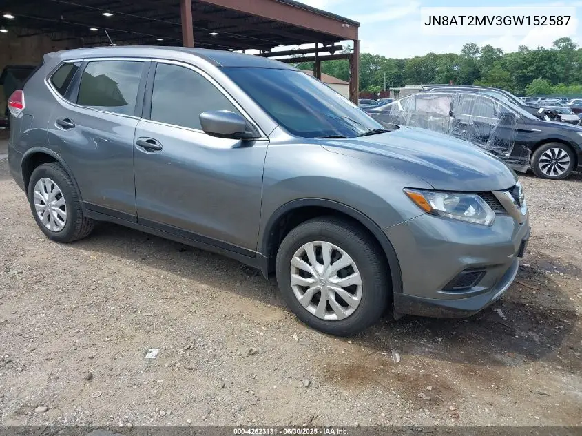 2016 Nissan Rogue S VIN: JN8AT2MV3GW152587 Lot: 42623131