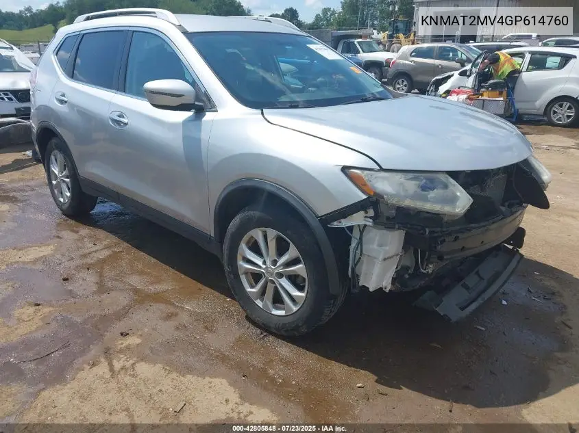 2016 Nissan Rogue Sv VIN: KNMAT2MV4GP614760 Lot: 42805848