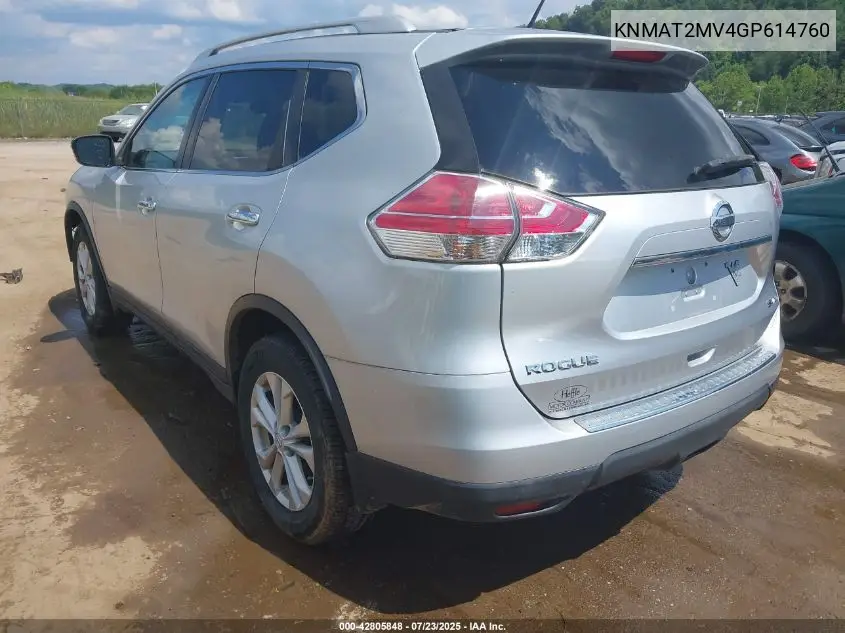 2016 Nissan Rogue Sv VIN: KNMAT2MV4GP614760 Lot: 42805848