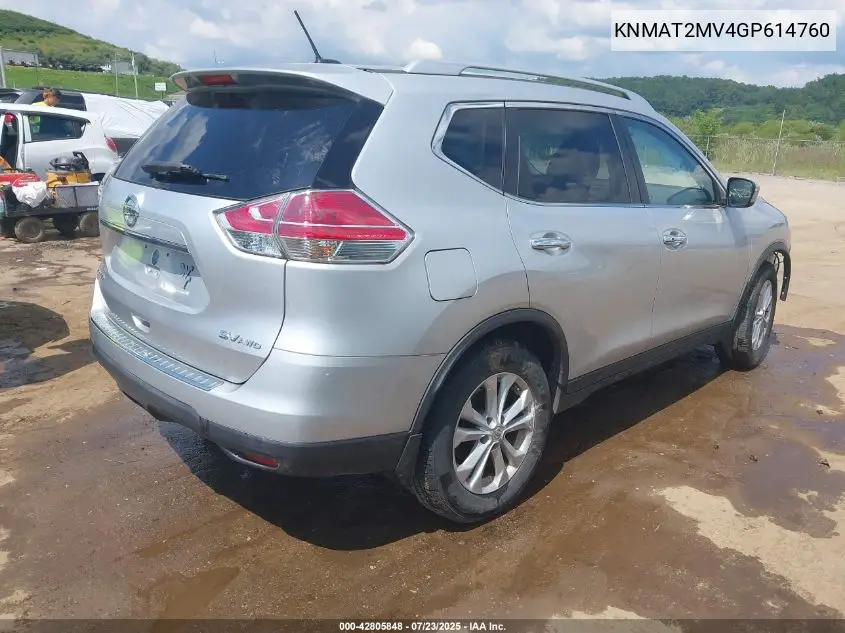 2016 Nissan Rogue Sv VIN: KNMAT2MV4GP614760 Lot: 42805848